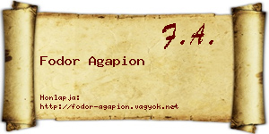 Fodor Agapion névjegykártya