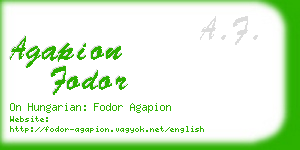 agapion fodor business card
